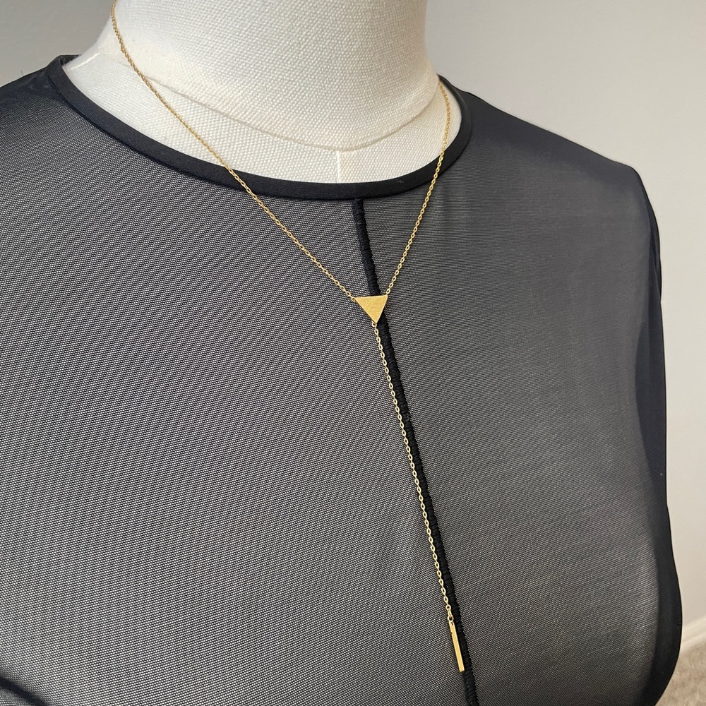 Gold Triangle Pendant Necklace